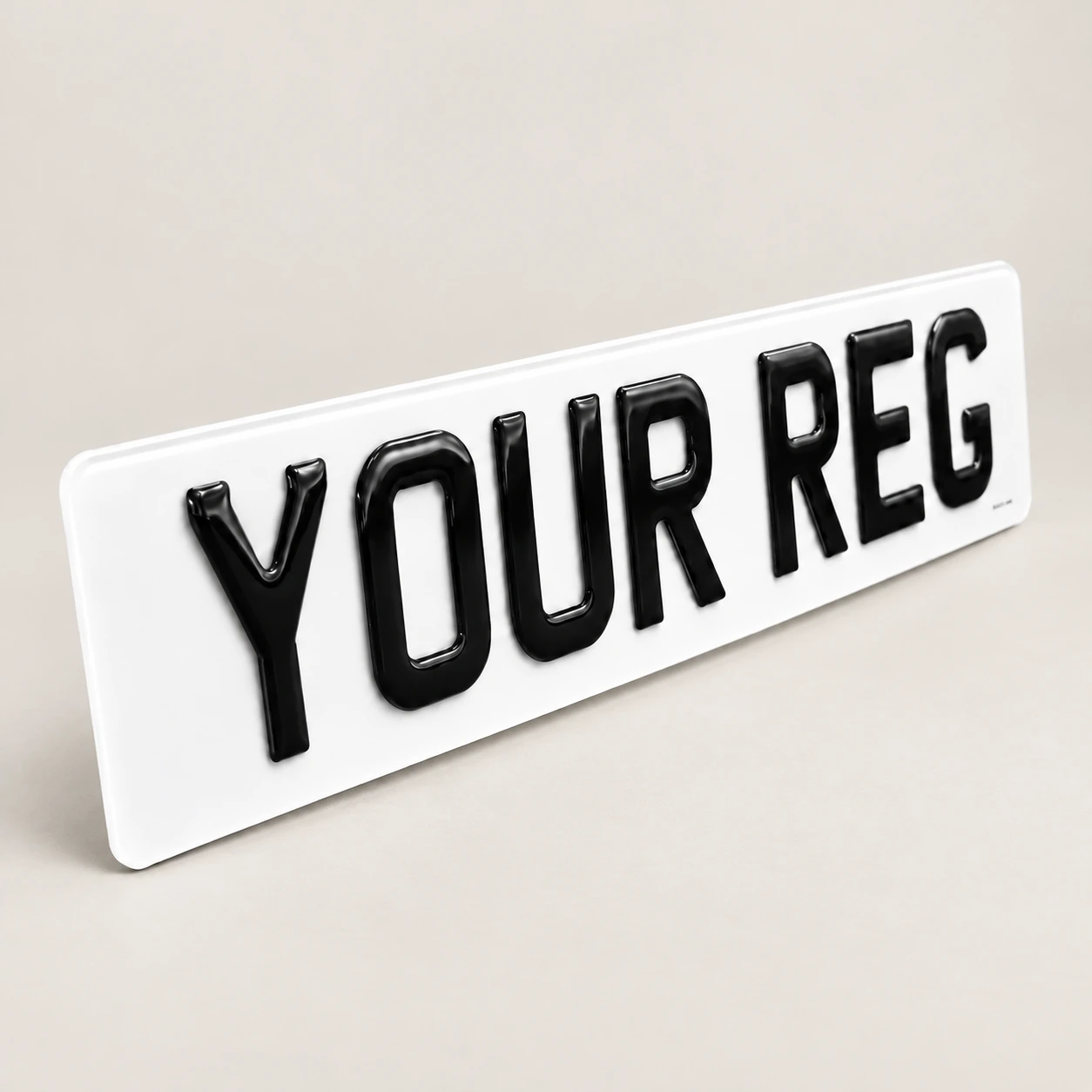 3D Gel number plate with YOUR REG lettering