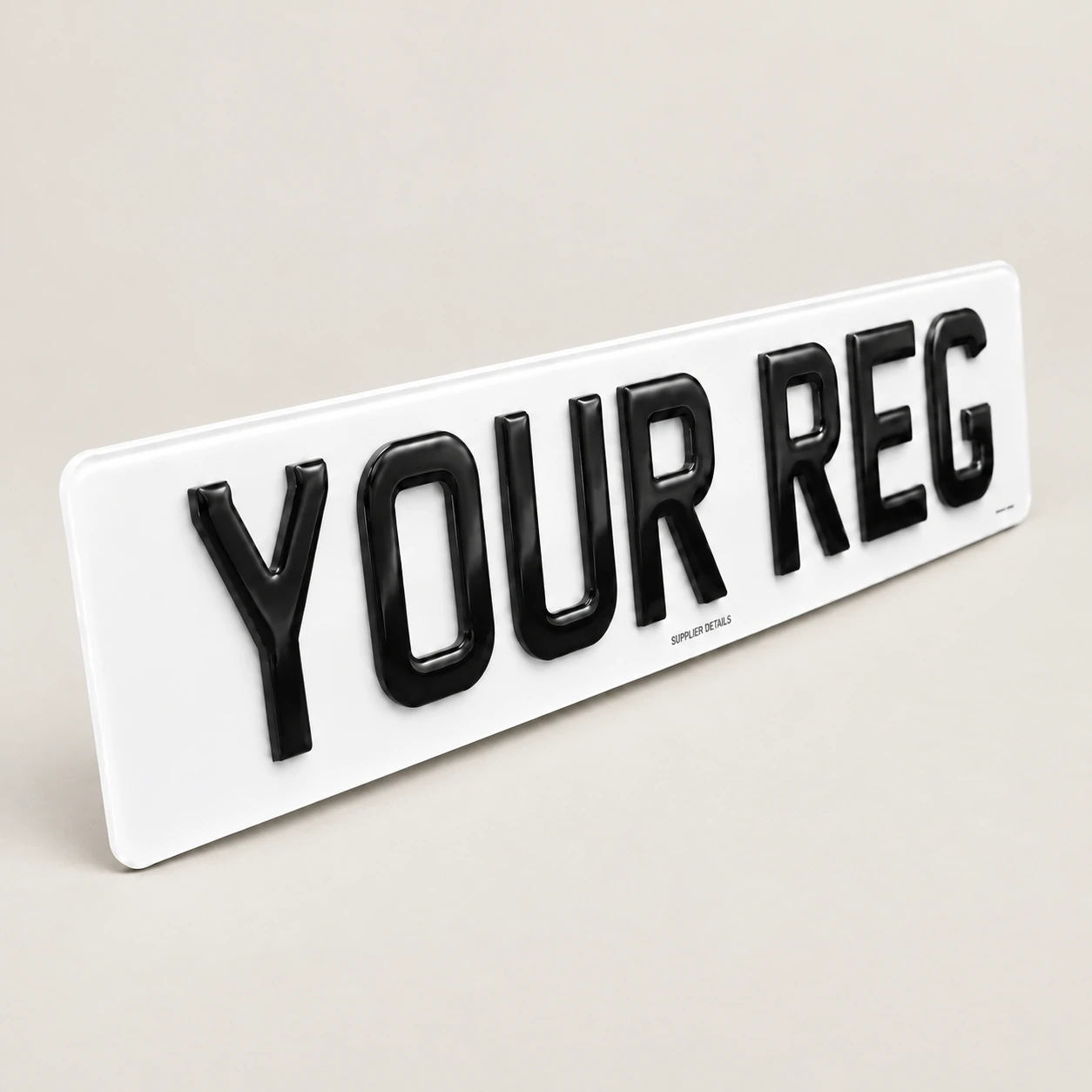 4D Gel number plate with YOUR REG lettering