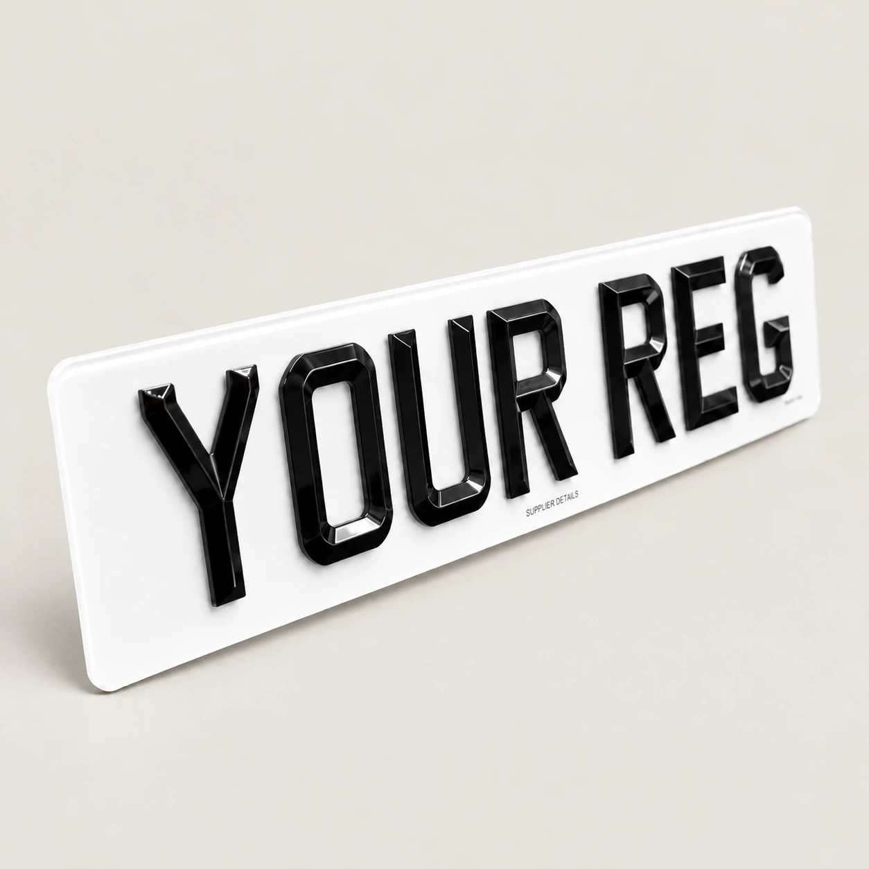 4D Retro number plate with YOUR REG lettering